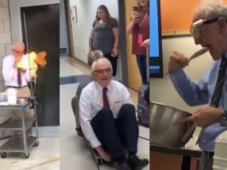 Deze Amerikaanse natuurkundeleraar (67) gaat viral met zijn bizarre lessen