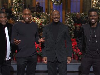 Chris Rock, Dave Chappelle en Tracy Morgan met G.O.A.T. Eddie Murphy bij Saturday Night Live
