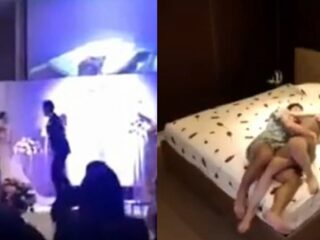 Bruidegom toont sekstape van bruid tijdens bruiloft