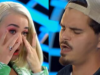 Zingende vuilnisman laat Katy Perry huilen bij auditie 'American Idol'