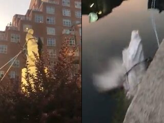 Betogers in Baltimore halen standbeeld van Columbus neer