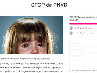 Petitie tegen pedopartij PNVD bijna 300.000 keer getekend