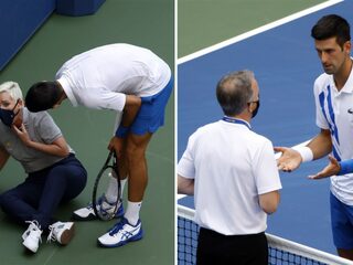 Djokovic mept bal op lijnrechter en wordt gediskwalificeerd op US Open