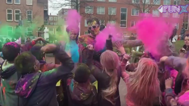 VIDEO: Morad & Shay regenboog gekleurd met Holi Phagwa