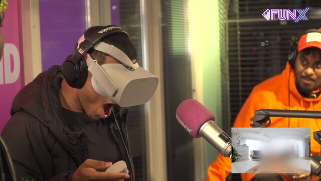 Caza en Poke kijken VR-porno en proberen te zingen