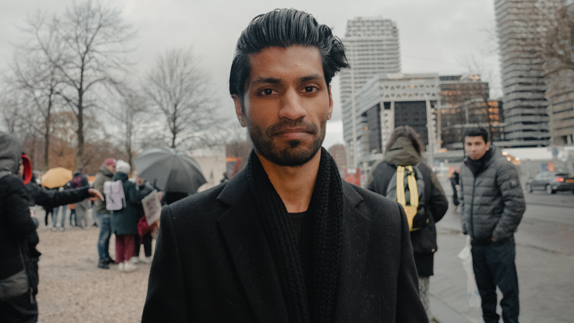 Nawin bij het protest tegen het coronatoegangsbewijs in het hoger onderwijs