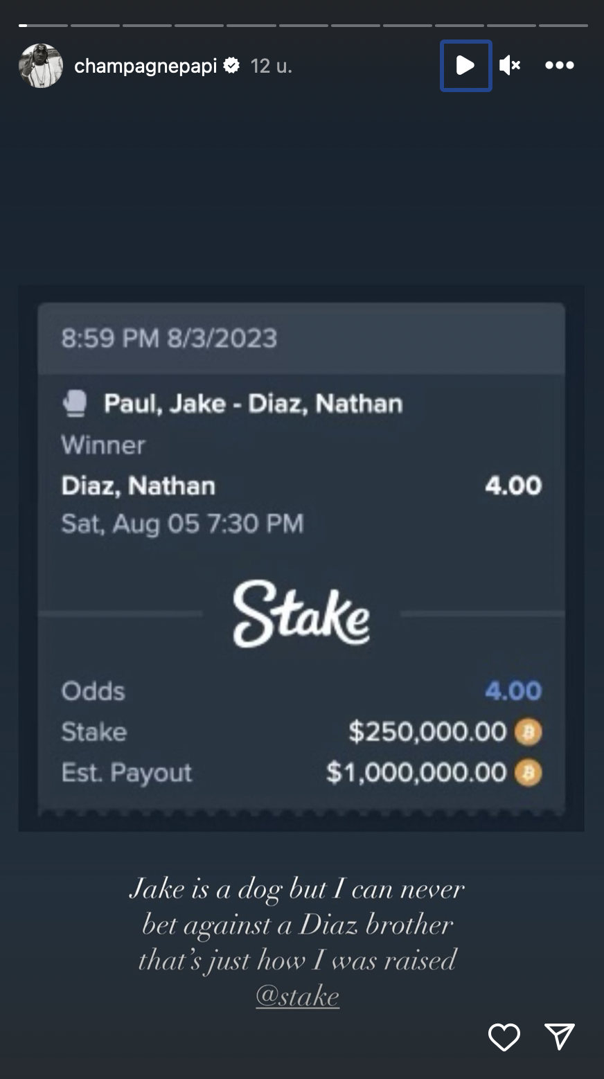 Screenshot weddenschap Drake