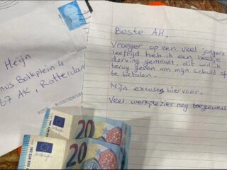 Winkeldief heeft spijt en stuurt brief met geld naar Albert Heijn