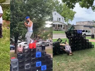 De #MilkCrateChallenge neemt het internet over (en laat veel gewonden achter)