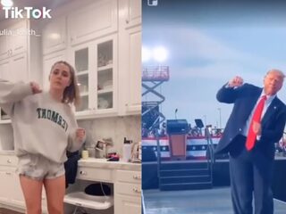 Trumps awkward dansje is uitgegroeid tot een TikTok-hit