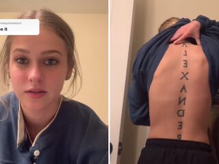 TikTokker tatoeëert naam van vriendje op haar rug, gaan een week later uit elkaar