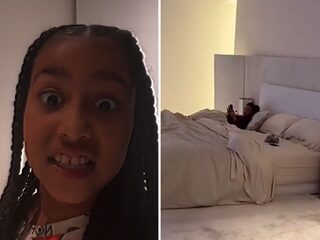 Kim Kardashian boos op North West die haar zonder toestemming live op TikTok filmt
