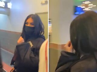 Man vertelt Kim Kardashian dat Ye "veel beter is" terwijl ze langsloopt