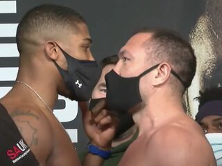 Spanningen lopen hoog op tussen Anthony Joshua en Kubrat Poelev