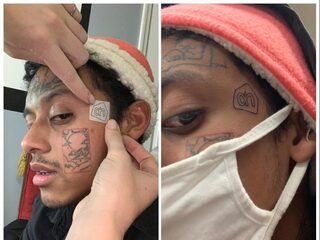 Amerikaan laat Albert Heijn-logo op gezicht tatoeëren