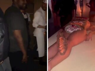 Kanye zorgt voor ophef nadat hij sushi op naakte vrouwen serveert op verjaardag