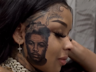Chrisean Rock heeft gigantische gezichtstattoo van Blueface: "Free my daddy"