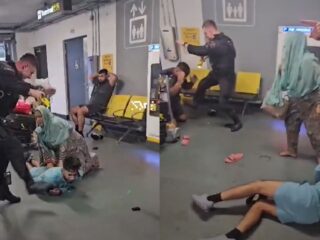 Internet in shock door bizar gewelddadige arrestatie in Manchester