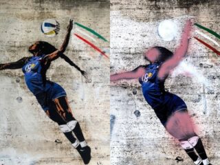 Racisten in Italië maken huidskleur wit op muurschildering van medaillewinnares Paola Egonu