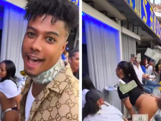 Blueface strooit geld op strippers tijdens American football-wedstrijd