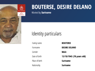 Interpol zet zoektocht in gang naar voortvluchtige Surinaams oud-president Desi Bouterse