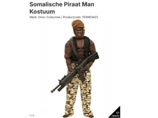 Ophef over racistische "Somalische piraat-kostuum" van webshop: "Hoe kan dit anno 2025?"