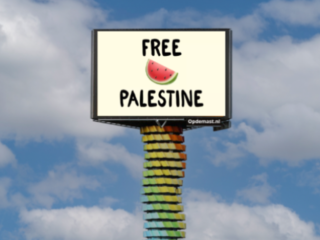 Carolien haalt ruim 40.000 euro op voor billboard-actie "Free Palestine": "Binnen een paar uur geregeld"