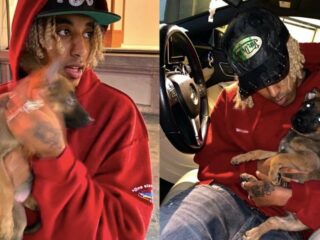 Rapper adopteert puppy die naar hem toe werd gegooid door vrouw