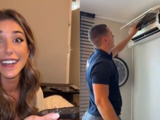 Vrouw wordt verliefd op man die haar airco repareert en vraagt hem mee uit