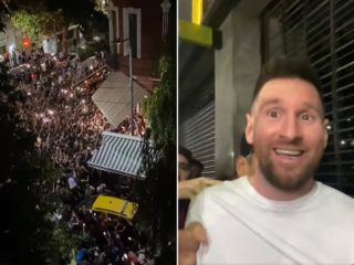 Chaos in Buenos Aires: Messi opgewacht door enorme groep fans bij restaurant