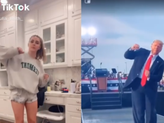 Trumps awkward dansje is uitgegroeid tot een TikTok-hit
