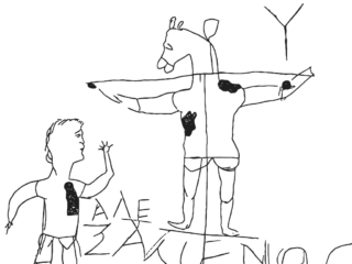 De eerste afbeelding van Jezus was een spotprent