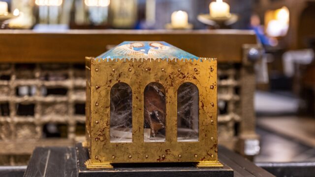 Macaber maar bijzonder: de schedel van Thomas van Aquino tourt door Nederland