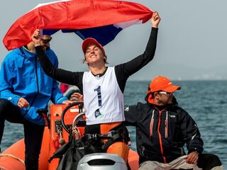 Wereldkampioen windsurfen De Geus had even geen zin in het ruwe water