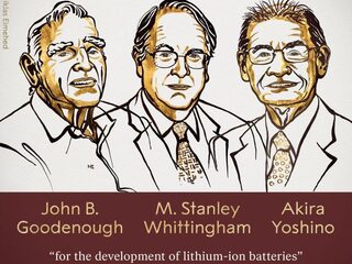 Nobelprijs Scheikunde voor oplaadbare batterijen