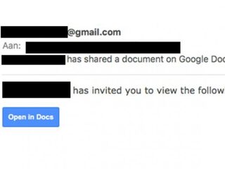 Pas op voor mail met google docs link