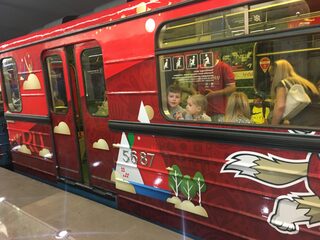 Voetbalkunst in de metro