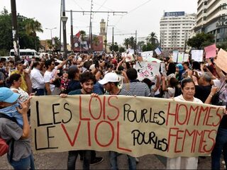 Protest tegen seksuele intimidatie in Marokko