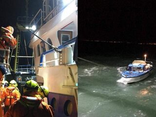 Urker vissers redden 21 migranten op Het Kanaal