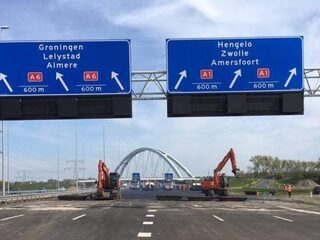 Nieuwe wegindeling op de A1 van kracht