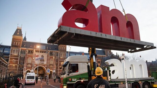 Letters 'I Amsterdam' binnen halfuur verdwenen