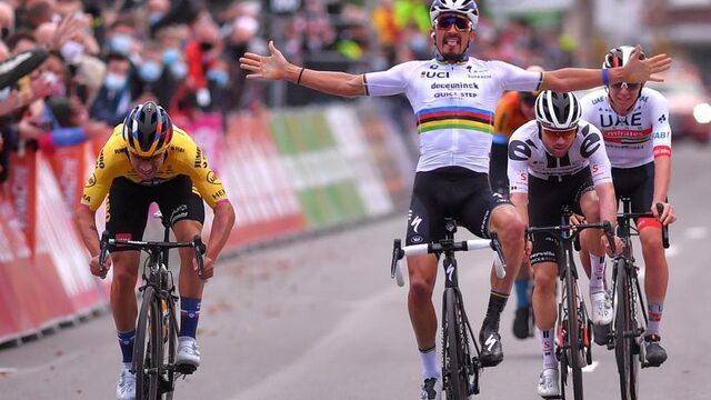 Alaphilippe juicht te vroeg, Roglič wint Luik-Bastenaken-Luik