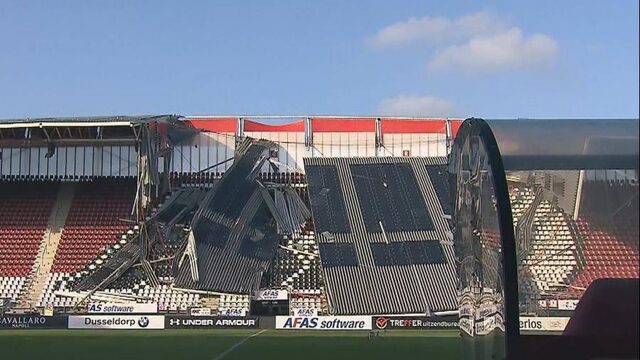 Door wind deel van dak AZ-stadion ingestort, geen gewonden