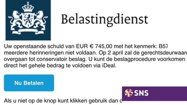Veel meer meldingen over phishing uit naam van de Belastingdienst