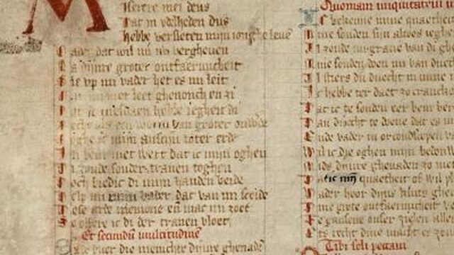 Betrap een zuster en een pater tijdens de daad in het Gruuthuse-handschrift