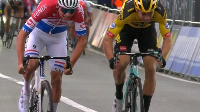 Man tegen man in Ronde van Vlaanderen: Van der Poel wint