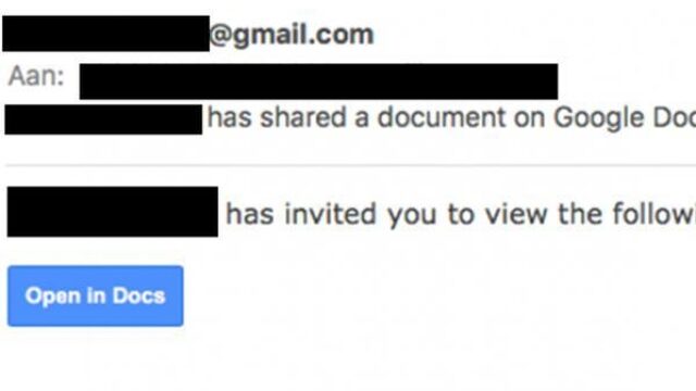 Pas op voor mail met google docs link