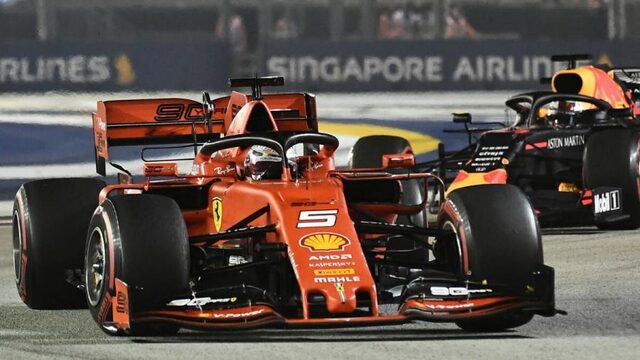 Vettel wint Singapore, Verstappen op het podium