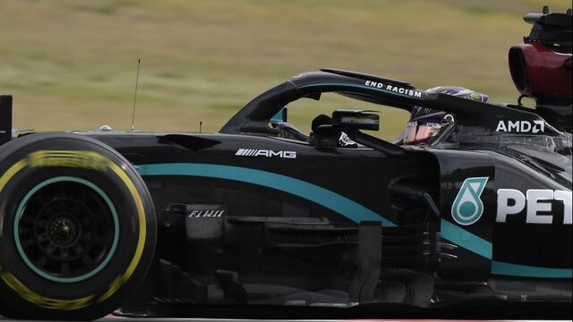Hamilton wint ook in Portugal, Verstappen derde