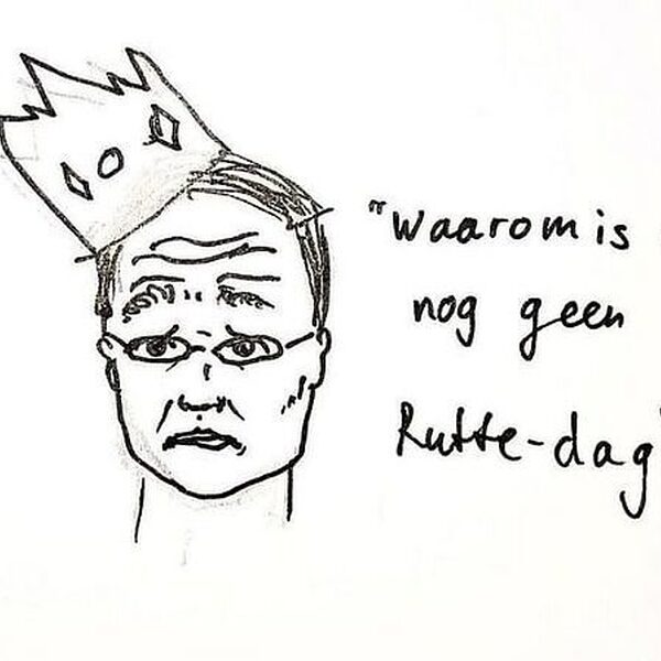 Student tekent spotprenten van Rutte tot de premier stopt